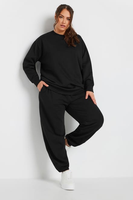 Yours Joggingbroek Met Elastische Boorden In Zwart Size 44