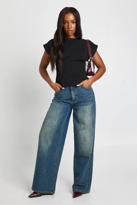 boohoo Dames Crepe mouwloze top met ingesnoerde taille | Zwart | Maat: 36
