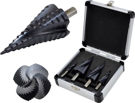 Awtools - Spiraalvormige Stapboor Set - HSS M2 - TiAlN Coating - 4 Stuks