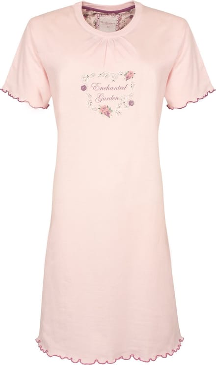 Tenderness Dames Nachthemd - Enchanted Garden Print - Zacht Roze - Maat S