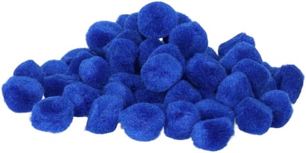 Rayher Hobby knutsel pompons - 15 mm - blauw - 60x stuks - vormen/figuren/bolletjes