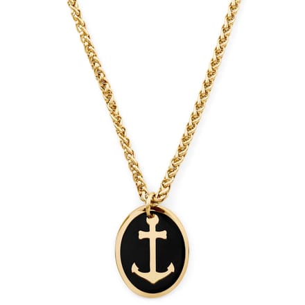 Tadd Dubbele Ketting met Hanger in Zwart & Goudkleur