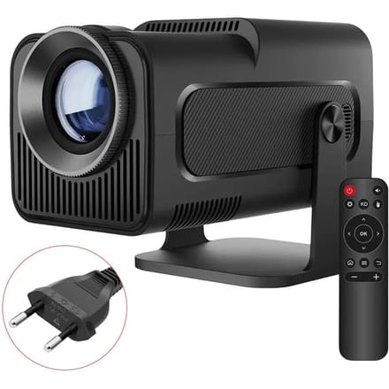 4K Android 11 Home Cinema double WiFi 6 BT5.0 natif 1080P Mini projecteur intelligent télécommande vidéo Mini projecteur EU Plug noir