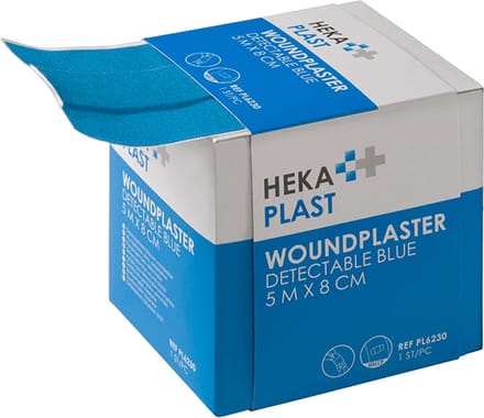 HACCP pleister op rol 5 m x 8 cm detectable