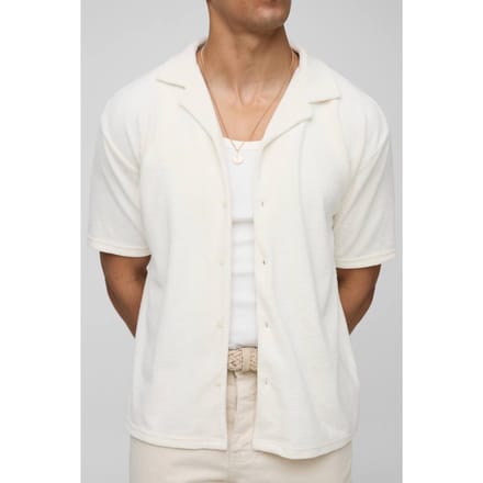 Oversized Revere Towelling Shirt | Ecru | Size Medium