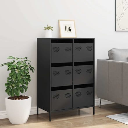 vidaXL - Hoge - kast - 68x39x101,5 - cm - staal - zwart