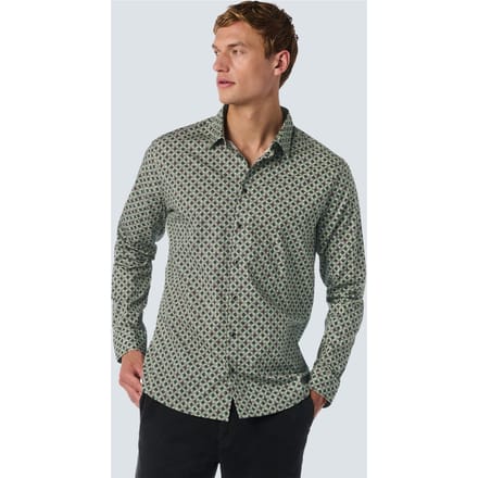 No Excess Shirt Stretch Allover Printed Smoke Größe: M | Casual hemden Outlet | Herren