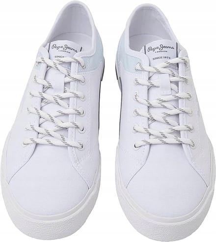 Pepe Jeans Baskets Blanches à Lacets pour Femme 42 Awe white