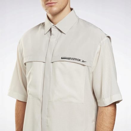 Reebok - Casual Overhemd - Beige - Maat L