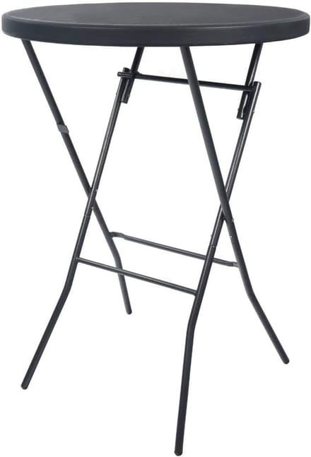 Statafel Breed - Bartafel Hangtafel - Ruimtebesparend Werken - Robuust Metaal Frame - 80x80x110 cm - Zwart