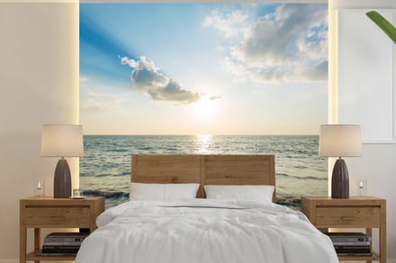 Behang - Fotobehang Zee - Zomer - Strand - Breedte 280 cm x hoogte 280 cm
