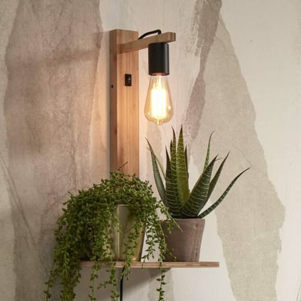 GOOD&MOJO Wandlamp Flores - Bamboe - 30x18x52cm - Binnen Bohemian