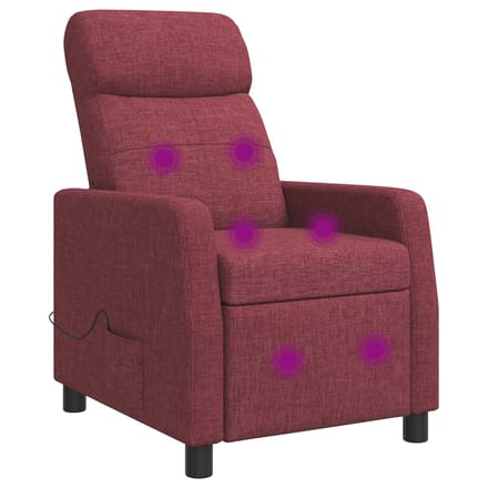 vidaXL - Massage - Relaxstoel - Wijnrood - Stof