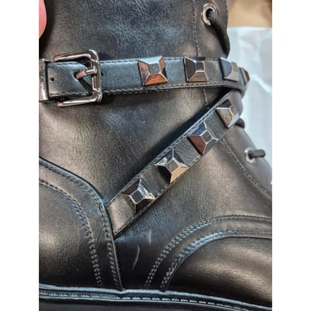 Guess - maat 40- Vaida Dames Veterboots-Laarzen - Zwart - Leder