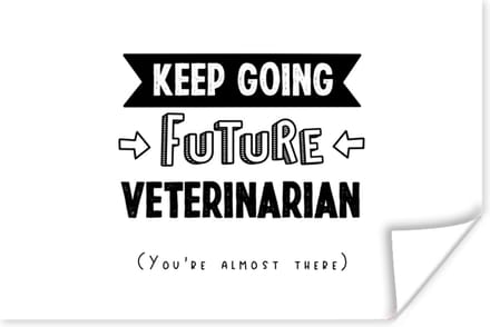 Poster Quote - Dierenarts - Student - 90x60 cm