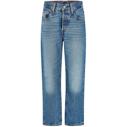Levis Damesjeans 501 met rechte pijpen en enkellengte (Moet van mij zijn)