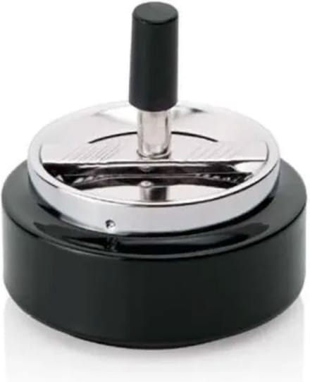 Asbak, asbak met deksel, rvs asbak, asbak met drukknop,  ⌀ 10 cm
