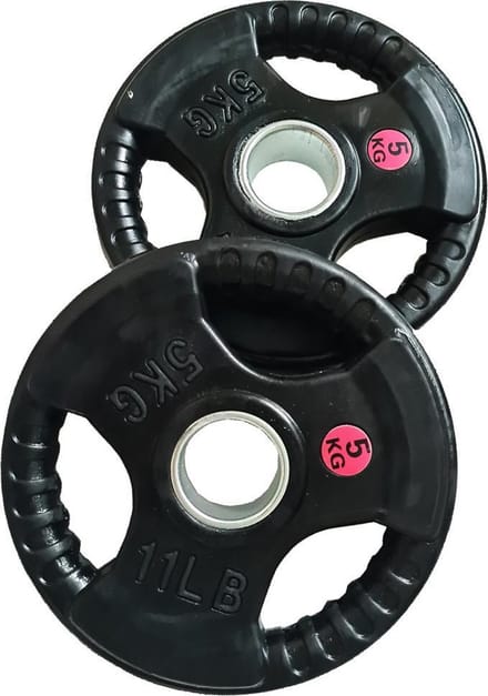 Olympische halterschijven - Bumperplates - set 5KG (2 stuks)