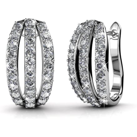 Elegante oorbellen - Zilver en kristal