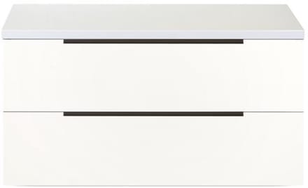 Seville Badmeubelset 100 cm - Wastafelblad Wit Hoogglans Edge Greep