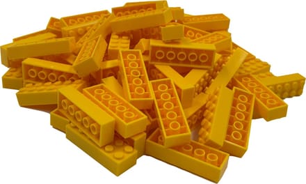 100 Bouwstenen 2x6 | Geel | Compatibel met Lego Classic | Keuze uit vele kleuren | SmallBricks