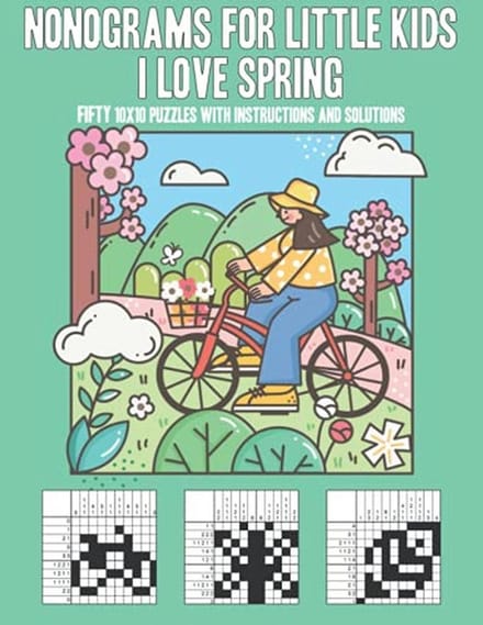 Nonogram Puzzels voor Kinderen - Lente Thema met 50 Puzzels