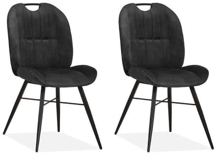 MX Sofa - Eetkamerstoel Austin - Antraciet (set van 2 stoelen)