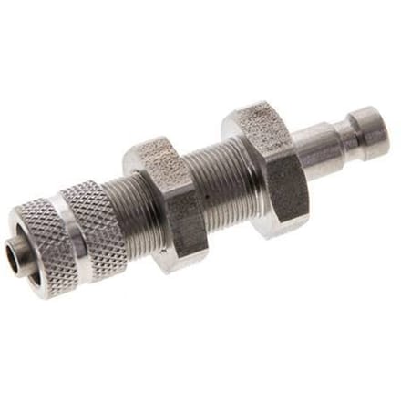 RVS DN 2.7 (Micro) Luchtkoppeling Insteeknippel 4x6 mm Push-On Schotkoppeling - CLP2-NB-S-4