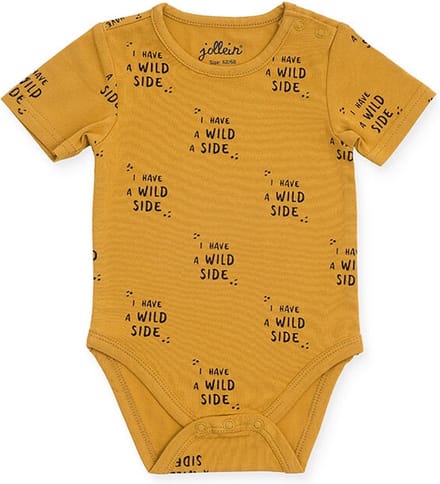 Jollein Romper korte mouw 74/80 Wild animal mustard