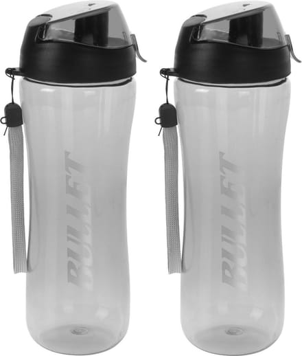Set van 2x stuks bidon drinkfles/waterfles grijs 700 ml - Sportfles/sportbidon - Kunststof
