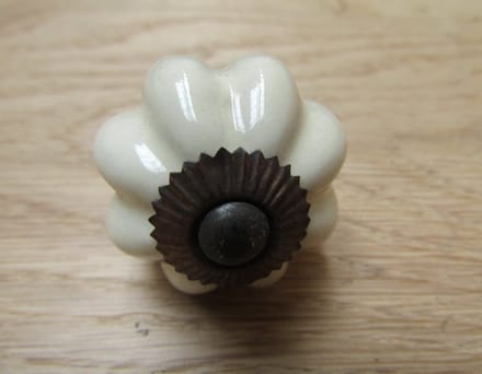 Cream Ceramic Pumpkin Cabinet Knob