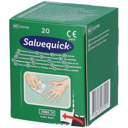 Salvequick wondreinigingsdoekjes - dispenser 20 stuks