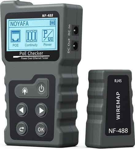 Netwerktester met LCD Display voor Cat5/Cat6 - PoE-functie en Kabelstatuscontrole