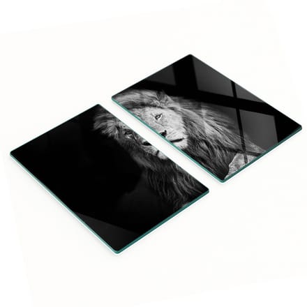 Multifunctionele decoratieve keukenplanken van gehard glas met leeuwmotief, 2x40x52 cm