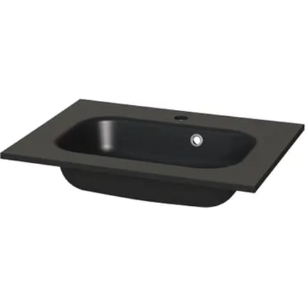 Tiger Enkele Wastafel S-line - Polybeton - Ovaal - Mat Zwart - 60cm