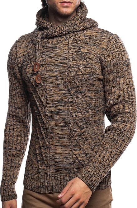 Heren Gebreide Trui met Sjaalkraag - Casual Pullover voor Heren
