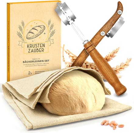 KRUSTENZAUBER Bakkerslinnen, deegkleed Bakkersmessenset Broodbakaccessoires Mes