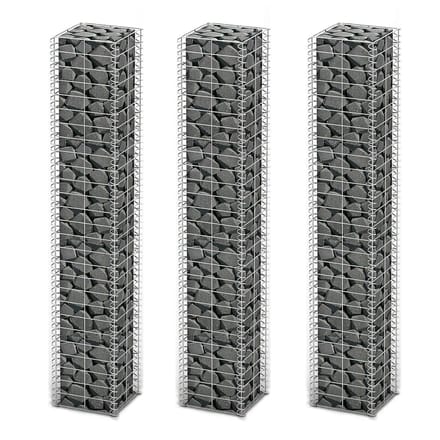 vidaXL - 3-delige - Schanskorfset - 25x25x150 - cm - gegalvaniseerd - draad