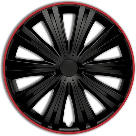 Autostyle Wieldoppen Giga 14 Inch Abs Zwart/rood Set Van 4