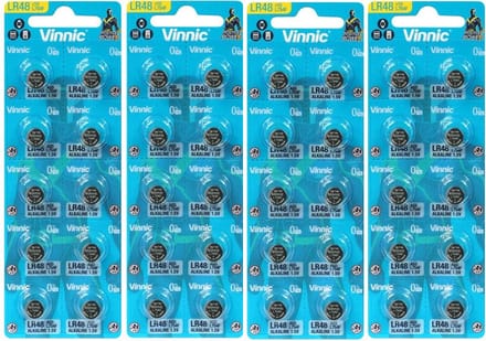 Alkaline mini knoopbatterij Vinnic G5 / LR48 / AG5 Alkaline Knoopcel Batterij 40 Stuks