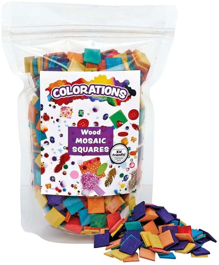 Colorations houten mozaïek knutselstenen 1000 stuks kleurrijk speelgoed.