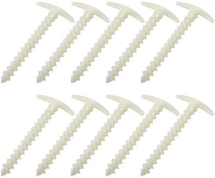Dailygoods - 10Pcs Nylon Outdoor Tent Peg Stakes, Winddicht Camping Trip Plastic Tent Grond Nagels Wit