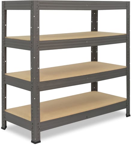 Shelfplaza PRO metalen stellingkast - 115x80x60 cm - grijs - 4 planken
