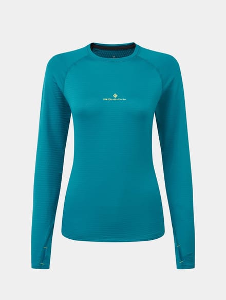 Ronhill | Dames | Tech Winter Crew | Marine/Acid | Warm hardloopshirt | Maat S