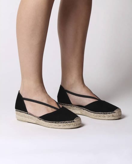 Suède espadrilles voor dames met bandjes | ERLA-A