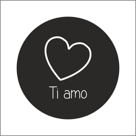 Sluitzegels - Stickers - Etiketten - Ti Amo - O40mm - rol van 250st