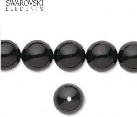 Swarovski Elements, 20 stuks Swarovski Parels, 10mm (20cm), MYSTIC BLACK, 5810