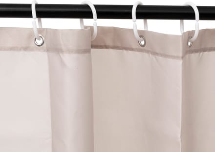 5Five Douchegordijn 180x200cm - Kant en klaar met 12 ringen - Polyester - Beige