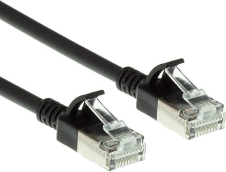 ACT Zwarte 3 meter LSZH U/FTP CAT6A datacenter slimline patchkabel snagless met RJ45 connectoren DC7903