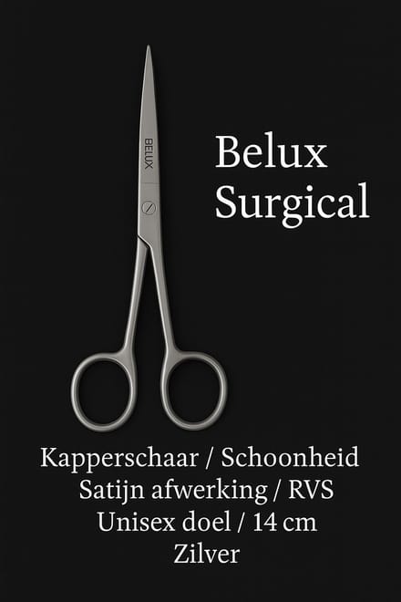 Belux Surgical/ Kapperschaar / Schoonheid / Satijn afwerking / RVS / Unisex doel /14 cm /Zilver